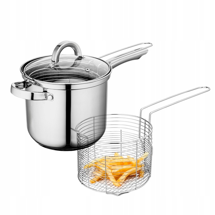 Garnek do frytek kurczaka pączków rondel + sitko Altom Design Fabio 3,6 l