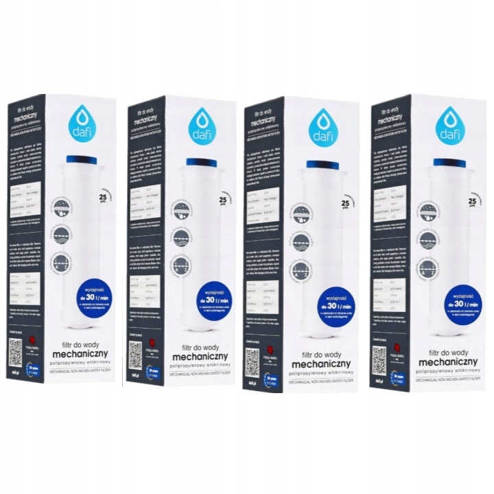 4 X FILTR DO WODY POLIPROPYLENOWY EKO DAFI 25