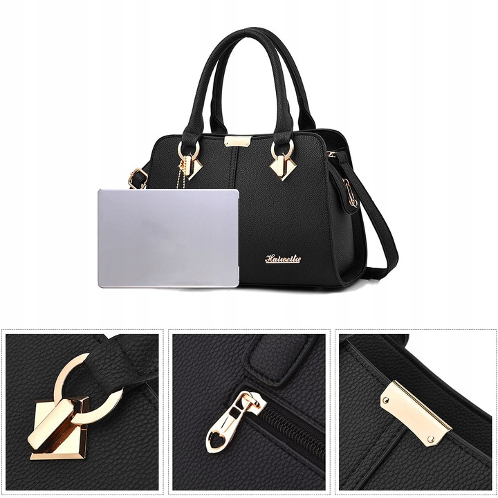 SKÓRZANA POJEMNA TORBA SHOPPER NA RAMIĘ DAMSKA MIELSKA TOREBKA BRELOK