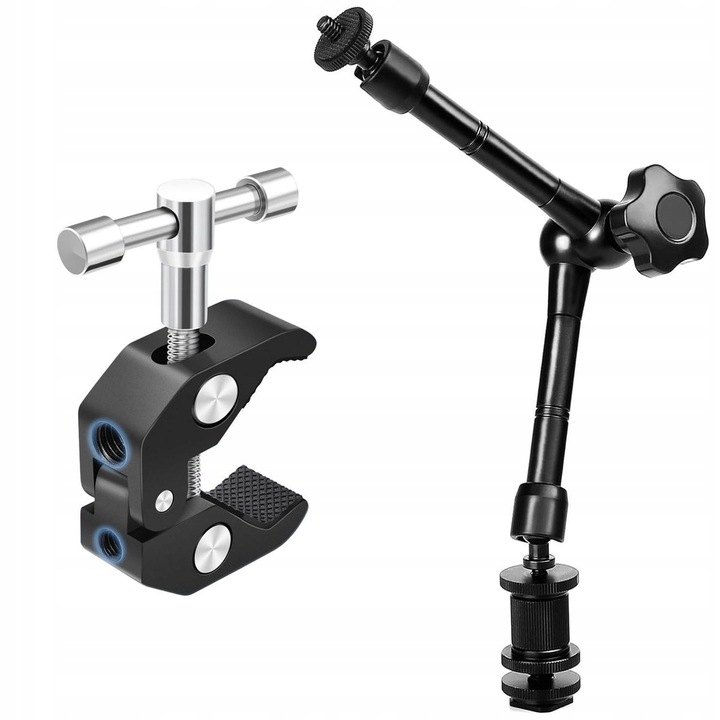 Crab Clamp Magic Arm Zacisk Studyjny Uniwersalny 1/4 3/8 + Ramię Przegubowe