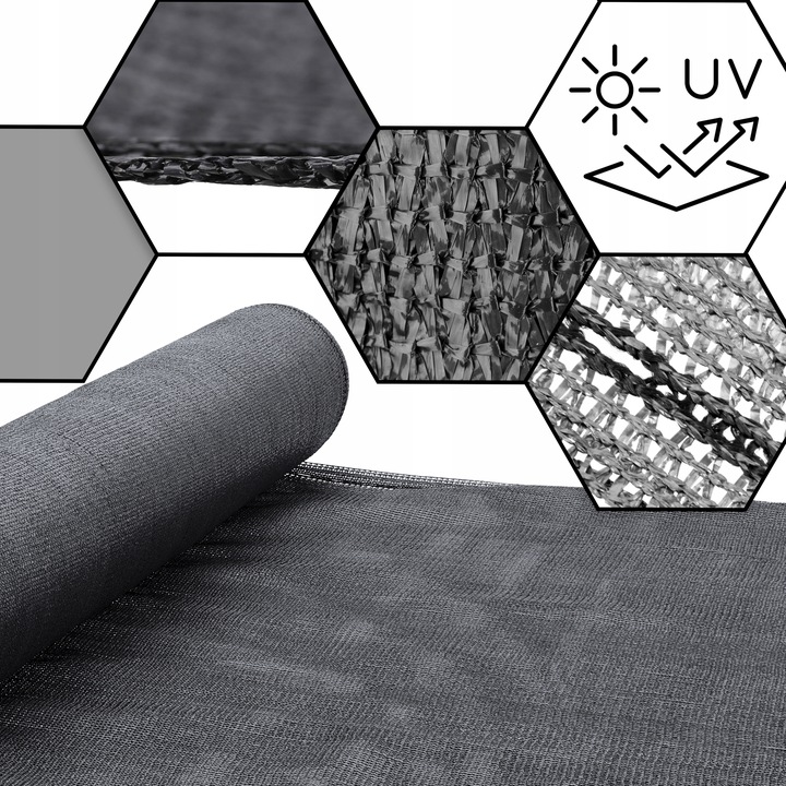 SIATKA CIENIUJĄCA MASKUJĄCA UV NA PŁOT 90% 1,5x50m