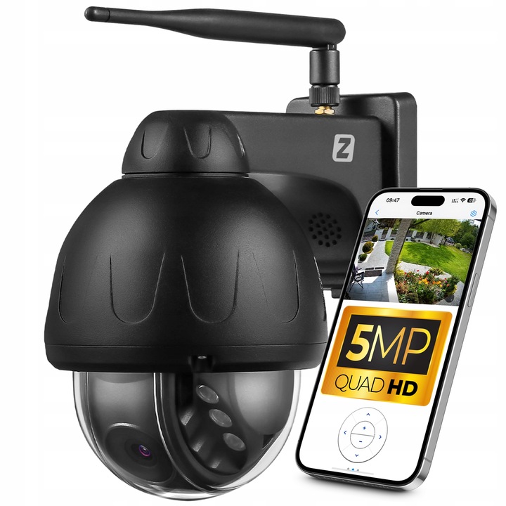 Kamera Zewnętrzna Obrotowa WiFi 5MPx 4MPx Czarna