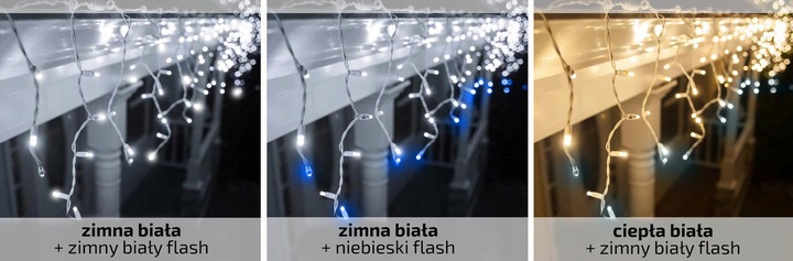 SOPLE FLASH 300 LED ZEWNĘTRZNE BIAŁE ZIMNE CHOINKOWE lampki+niebieski FLASH