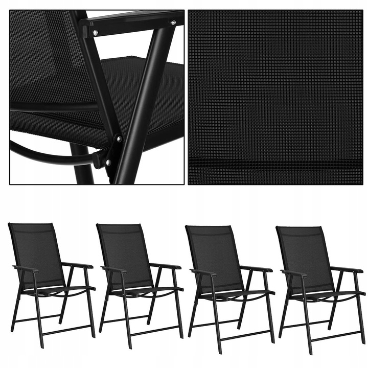 Składane KRZESŁO ogrodowe MOCNE METALOWE na TARAS balkon FOTEL OGRODOWY