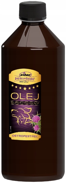 VITAR Veterinae Olej z Ostropestu 1000 ml - bogate źródło E witaminy+Omega