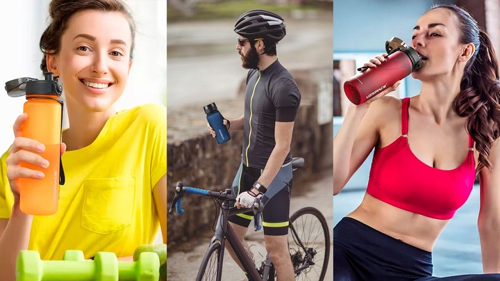 BIDON NA WODĘ SPORTOWY NA SIŁOWNIĘ 650ML TRITANOWA BUTELKA Z MIARKĄ BEZ BPA