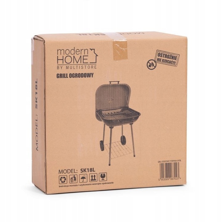 Grill Ogrodowy z Pokrywą, Kółkami Czarny 43 x 40 cm