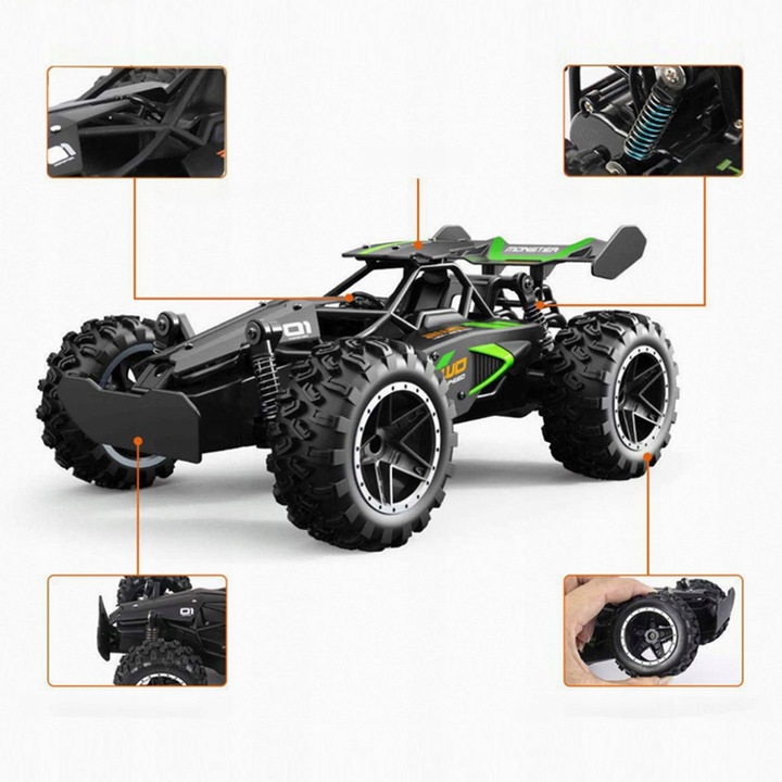 SAMOCHÓD ZDALNIE STEROWANY AKUMULATOR 2,4GHZ RC SZYBKI SAMOCHÓD TERENOWY