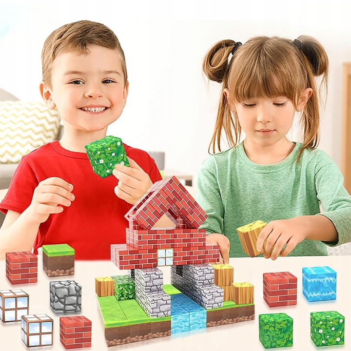 KLOCKI MAGNETYCZNE KLOCKI SZEŚCIANY 100 KLOCKÓW Z MAGNESAMI ŚWIETNY PREZENT