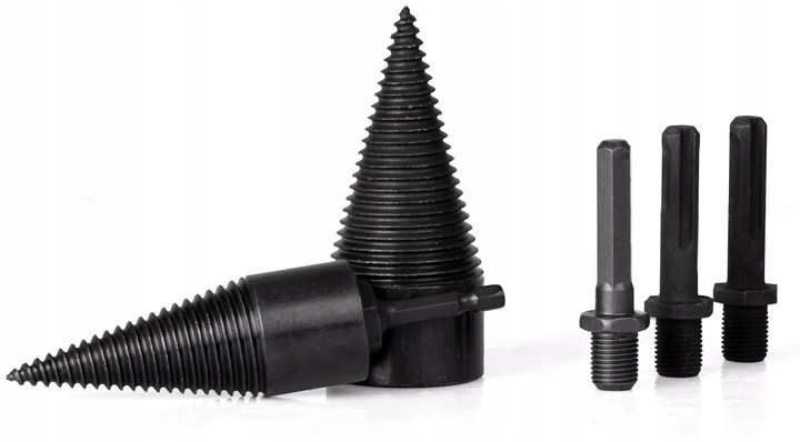 ZESTAW ŚWIDRÓW DO ŁUPANIA DREWNA WIERTŁA STOŻEK 32 mm 42 mm