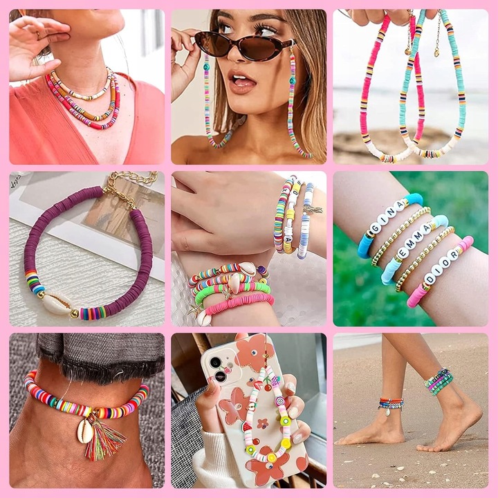 ZESTAW KORALIKÓW DO ROBIENIA BRANSOLETEK BIŻUTERII ZAWIESZKI SERDUSZKA