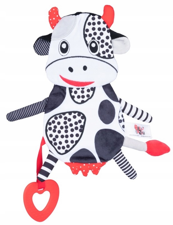 BaliBaZoo KONTRASTOWA KROWA Zabawka dla niemowląt Szeleścik Gryzak 0m+