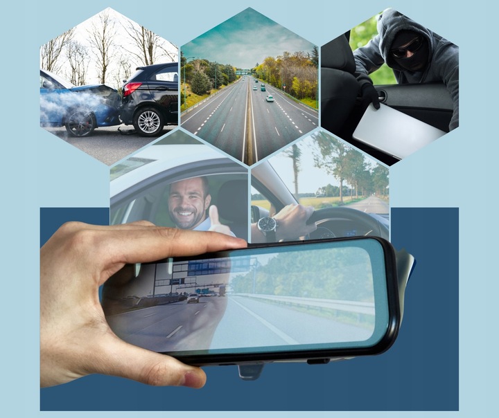 WIDEOREJESTRATOR SAMOCHODOWY LUSTERKO Full HD G SENSOR KAMERA COFANIA