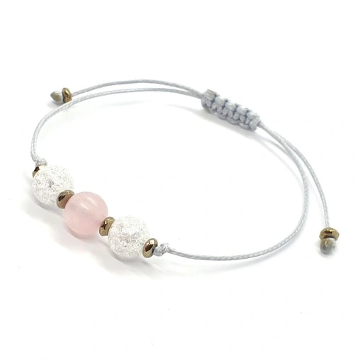 BRANSOLETKA NoVa Kryształ Górski Kwarc Różowy