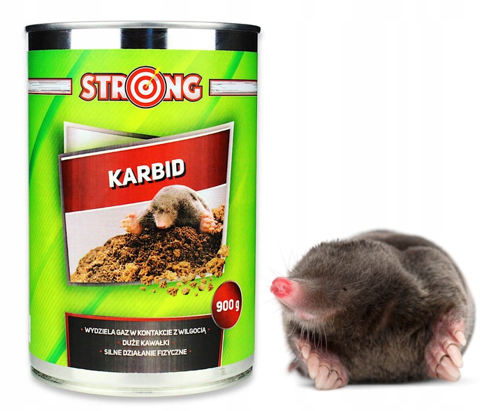 SILNY ODSTRASZACZ ŚRODEK NA KRETY NORNICE KARBID SUPER JAKOŚĆ DUŻE KAWAŁKI
