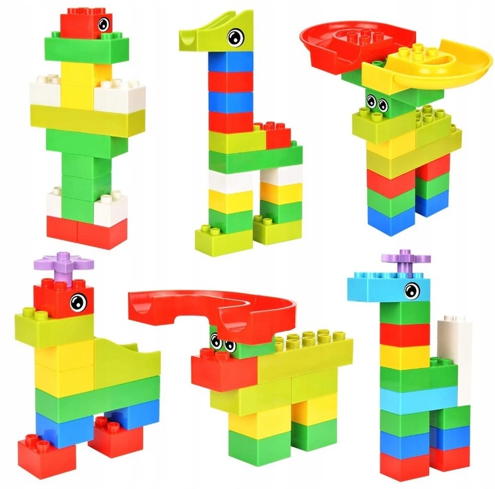 Tor kulkowy labirynt dla kulek kulodrom marble run klocki 108 el