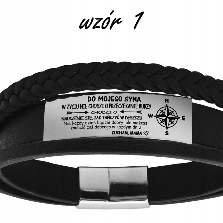 Bransoletka dla Syna z grawerem Prezent na Dzień Dziecka pleciona BLINGART