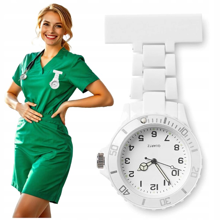 Zegarek Pielęgniarski Lekarski Quartz Analogowy do fartucha