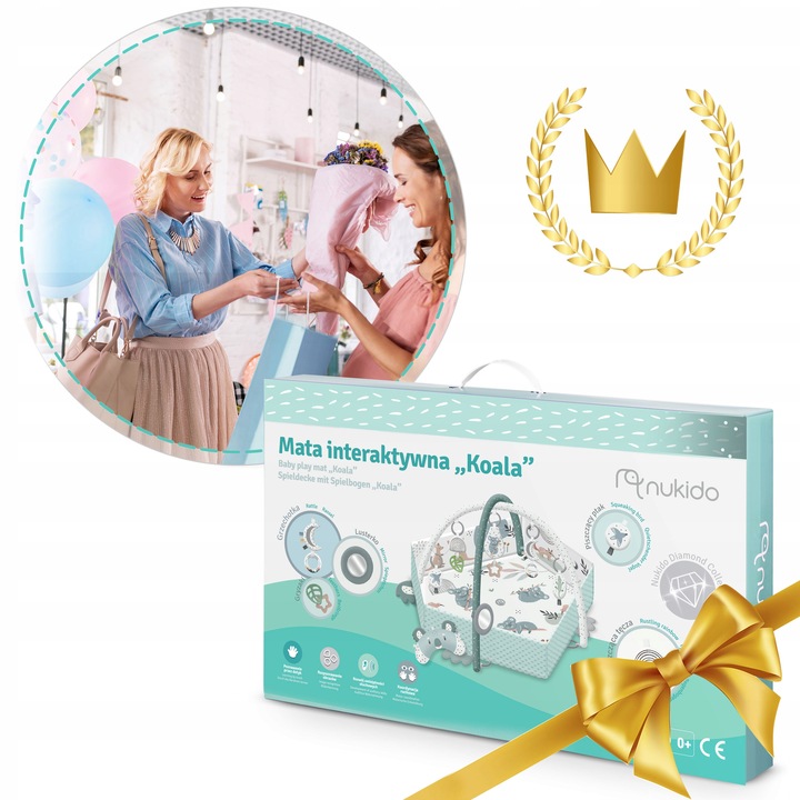 MATA EDUKACYJNA INTERAKTYWNA DWUSTRONNA SKŁADANA XXL 5w1 NUKIDO PODUSZKA