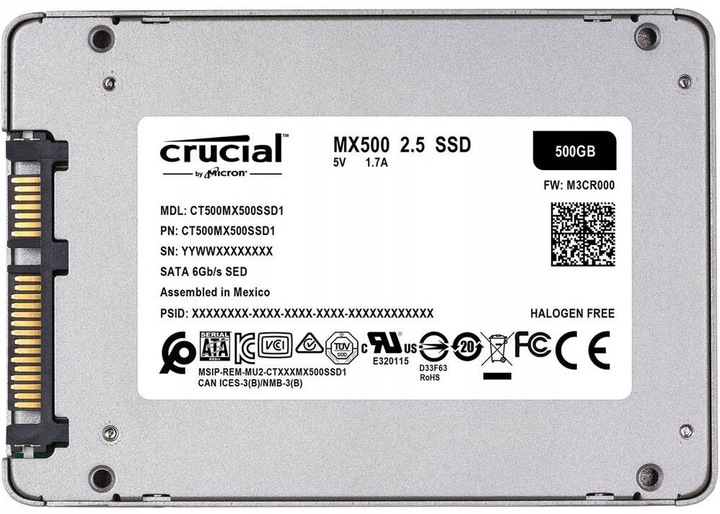 Dysk CRUCIAL MX500 500GB SSD