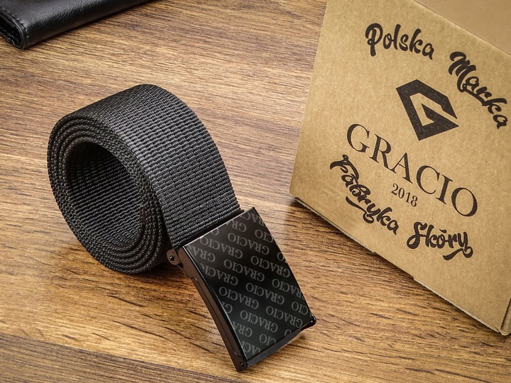 PARCIANY PASEK MĘSKI DO SPODNI Klamra GRACIO 155cm