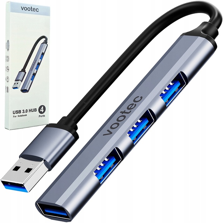 ROZDZIELACZ ROZGAŁĘŹNIK HUB USB 3.0 ADAPTER 4 PORTOWY KONCENTRATOR 4X USB
