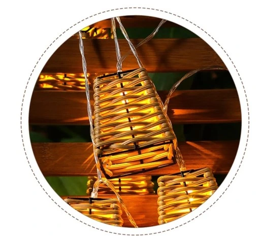lampa solarna GIRLANDA 10ciepych LED dekoracja taras balkon koszyczek P-725