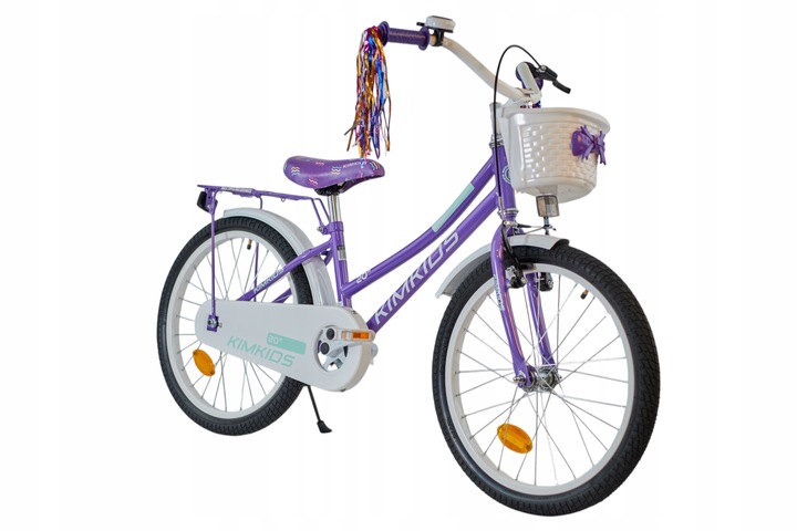 Rower dziecięcy 20 cali dla dziewczynki koszyk bagażnik frędzle 5-9 lat fio