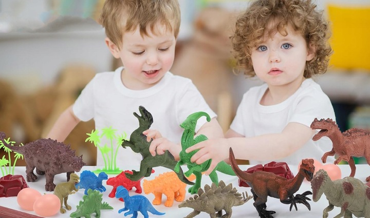 DUŻY ZESTAW FIGUREK Z DINOZAURAMI DLA DZIECI 52 ELEMENTY W KUFERKU DŻUNGLA