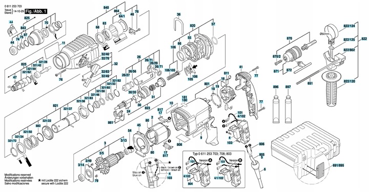MŁOTOWIERTARKA 2800W SDS+ 2xGŁOWICA 16WIERTEŁ