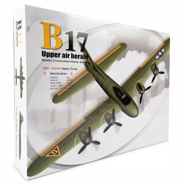 Zdalnie Sterowany Samolot Latający dla Początkujących RC B-17 Bombowiec RTF