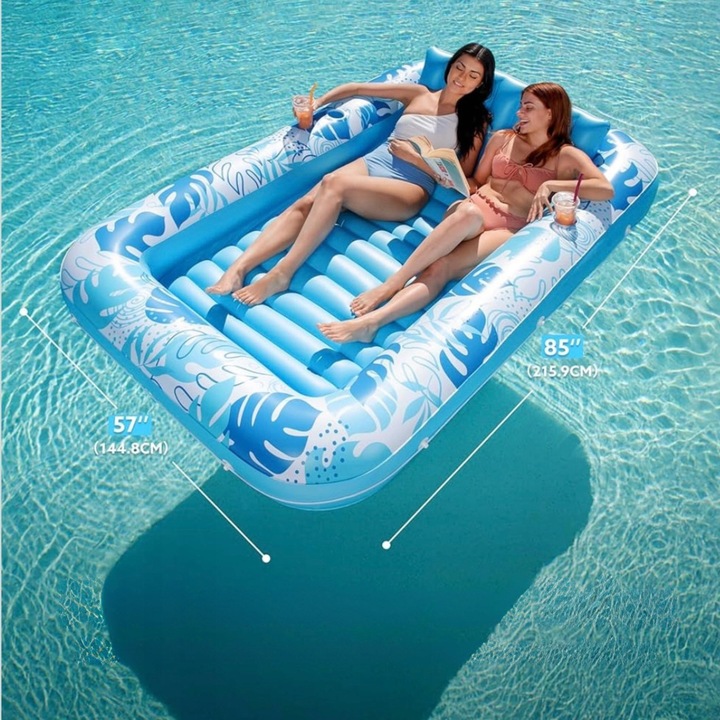 MATERAC PŁYWAK PŁYWANIA NADMUCHIWANY LEŻAK OPALANIA Z PODUSZKĄ DO WODY 4W1!