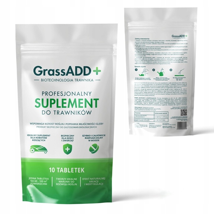 TABLETKI do TRAWNIKA HUMUS bakterie glebowe GrassADD+ do ROBOTA koszącego