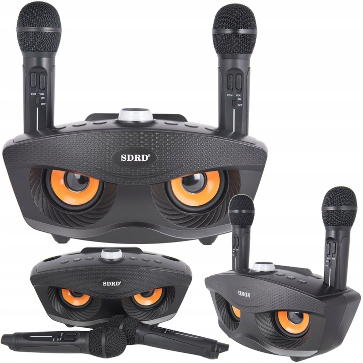 KARAOKE BEZPRZEWODOWY ZESTAW GŁOŚNIK 2 MIKROFONY BLUETOOTH NA IMPREZY SUPER