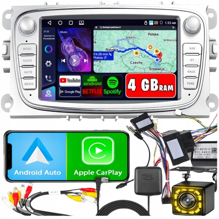 RADIO SAMOCHODOWE do FORD MONDEO MK4 FOCUS MK2 MK3 GALAXY GPS ANDROID RDS