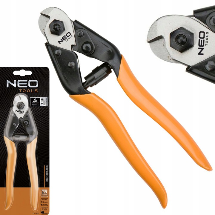 NEO OBCINAK NOŻYCE DO DRUTU I LINEK STALOWYCH 1,5 - 4 190MM 01-512