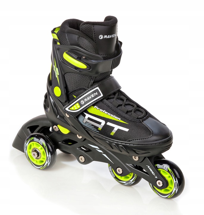 Rolki Wrotki 3w1 Regulowane RAVEN Profession Black/Lime 31-35