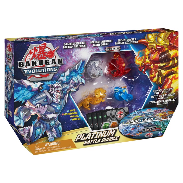 BAKUGAN EVOLUTIONS ZESTAW PLATINUM FIGURKI + MATA