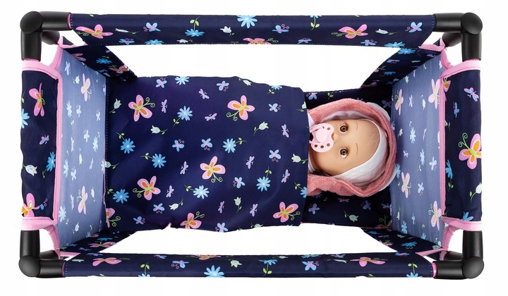 KINDERPLAY ŁÓŻECZKO DLA LALEK TURYSTYCZNE KOJEC AKCESORIA TORBA POŚCIEL