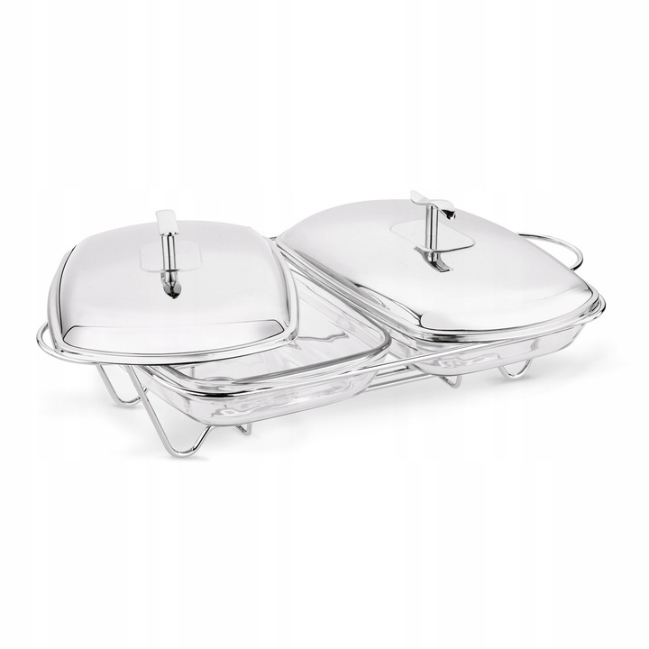 NACZYNIA SZKLANE na podgrzewaczu prostokątne Tadar Longa 2 x 2 l