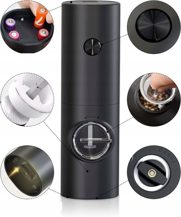 ELEKTRYCZNY MŁYNEK DO SOLI I PIEPRZU | 2w1 ZESTAW