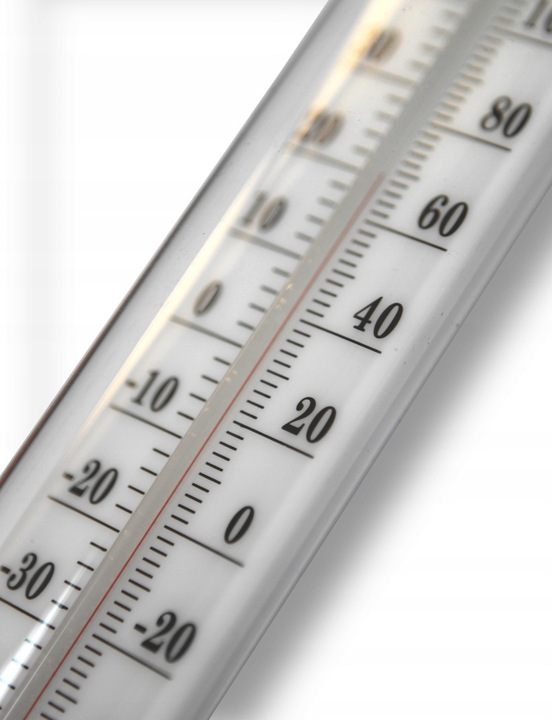 TERMOMETR ZAOKIENNY METALOWY 26,5cm RETRO DUŻY