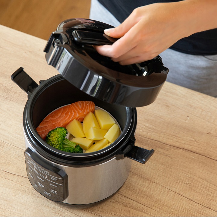 Garnek do gotowania ryżu warzyw RYŻOWAR 0,6L 360W srebrny Sencor SRM 0650SS