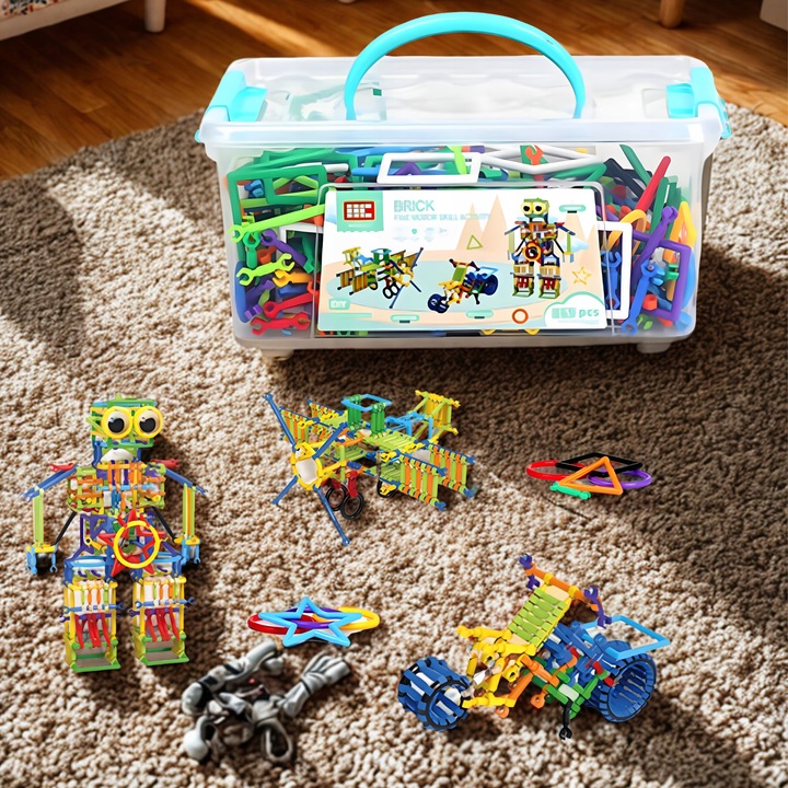 Klocki Małych Geniuszy Słomki Konstrukcyjne 869 el Edukacyjne Dla Dzieci