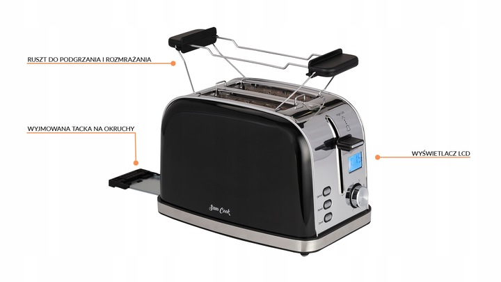 Toster opiekacz 950 W czarny SAM COOK PSC-60/B
