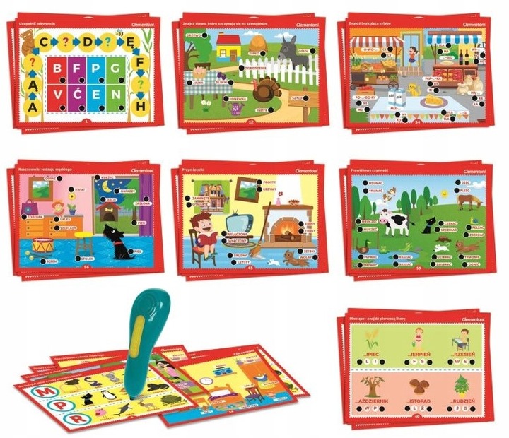 MÓWIĄCE PIÓRO 500 PYTAŃ LITERY I SŁOWA CLEMENTONI