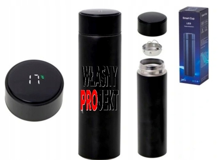 TERMOS TERMICZNY Kubek czarny grawer prezent Z LOGIEM KUBEK Z LOGO