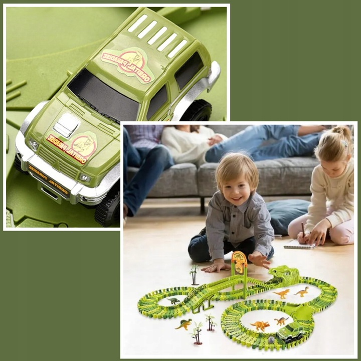 MEGA TOR WYŚCIGOWY DINO PARK DINOZAURÓW 169 EL DINOZAURY SAMOCHODZIK TOR