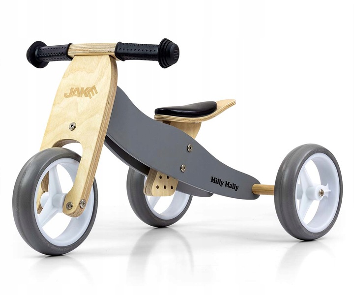 JAKE ROWER DREWNO BIEGOWY 2-3 KOŁA 3W1 GRAY GRAFIT POJAZD LEKKI ROŚNIE 12M+