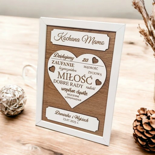 Ramka 3D PREZENT Podziękowanie dla Rodziców dla Babci i Dziadka Ślub Dzień